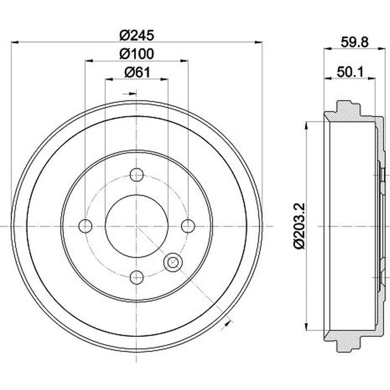 Mintex Brake Drum Assembly Rear fits Nissan Micra V 2016 on 0.9 1.0 1.5