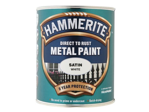 Hammerite Direct to Rust Satin Finish Metal Paint White 750ml Hammerite - NN4 Online