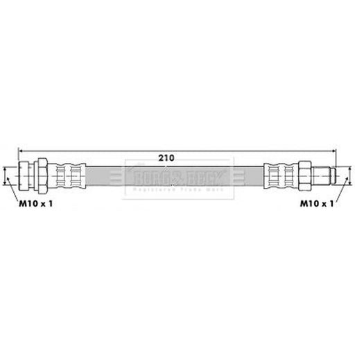 Borg & Beck Brake Hydraulic Hose Line Front BBH6251