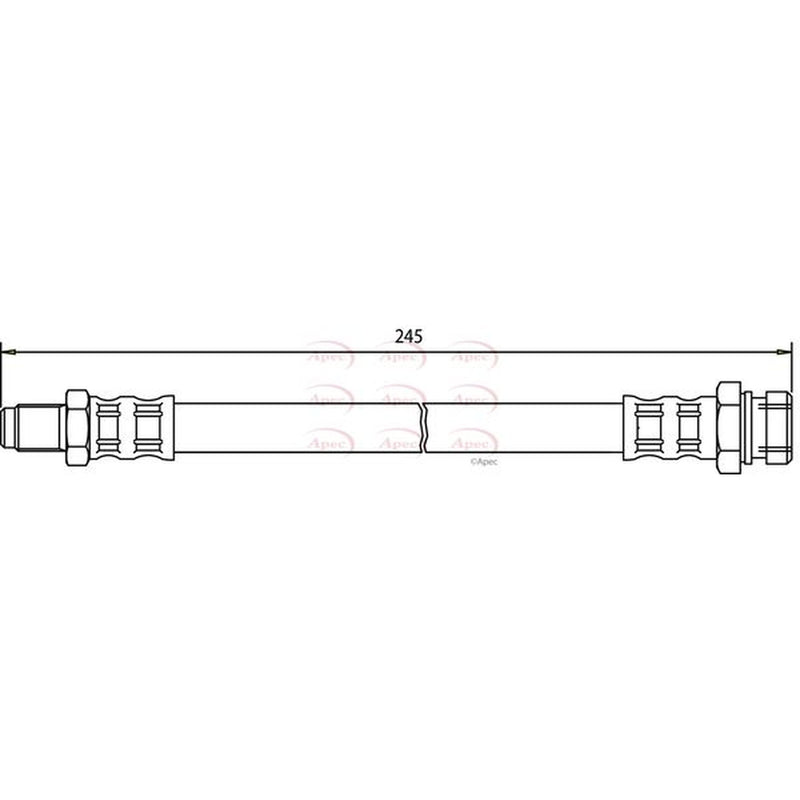 Apec Brake Hydraulic Hose Line Front fits Mitsubishi L200 1996-2007 2.4 2.5