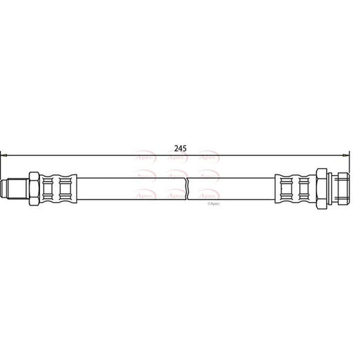 Apec Brake Hydraulic Hose Line Front fits Mitsubishi L200 1996-2007 2.4 2.5