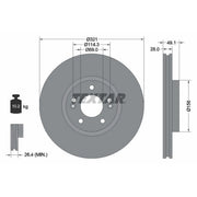 Textar 2 x Vented Front Brake Discs 92166005-x2