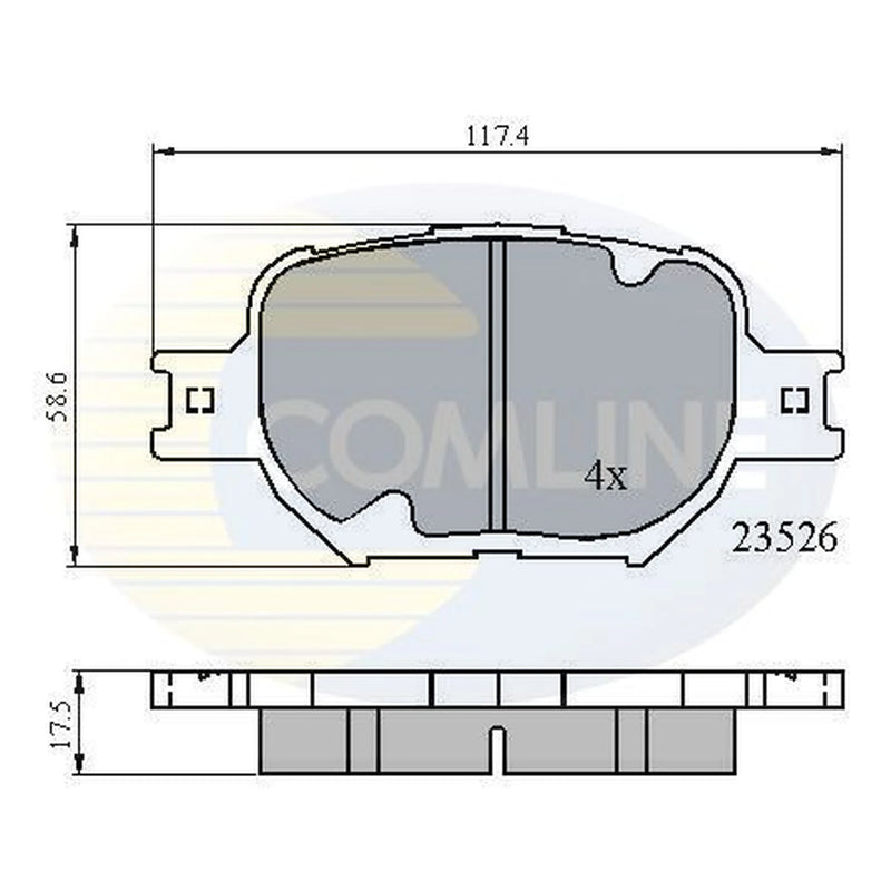 Comline 4 x Front Brake Pad Set fits Lexus Is III 2013-2015