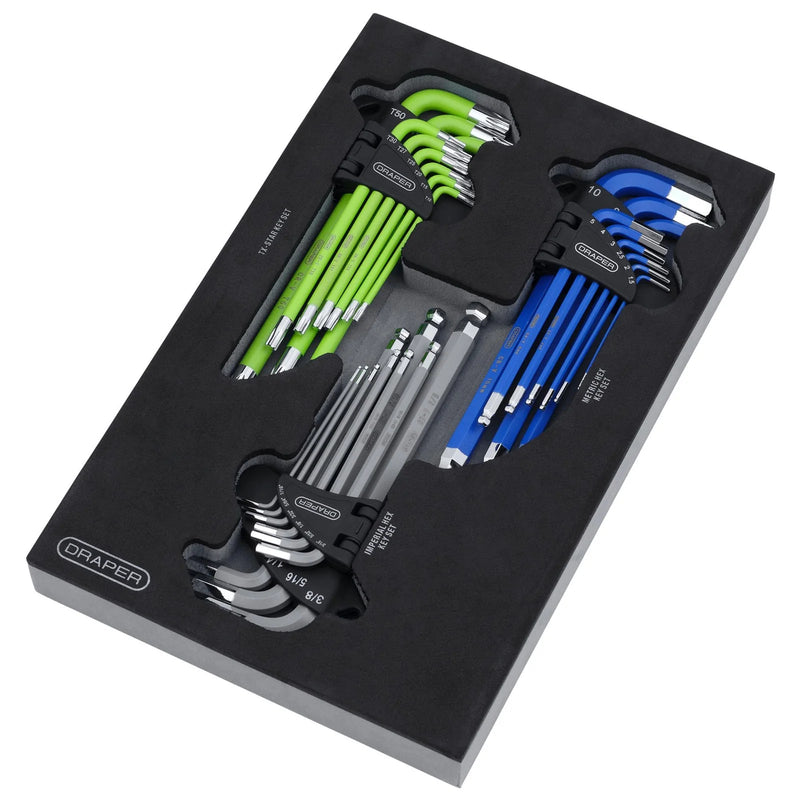 Draper TX-STAR®, Imperial & Metric Ball End Hex Key Sets (27 Piece) - HKSE27 - image 1