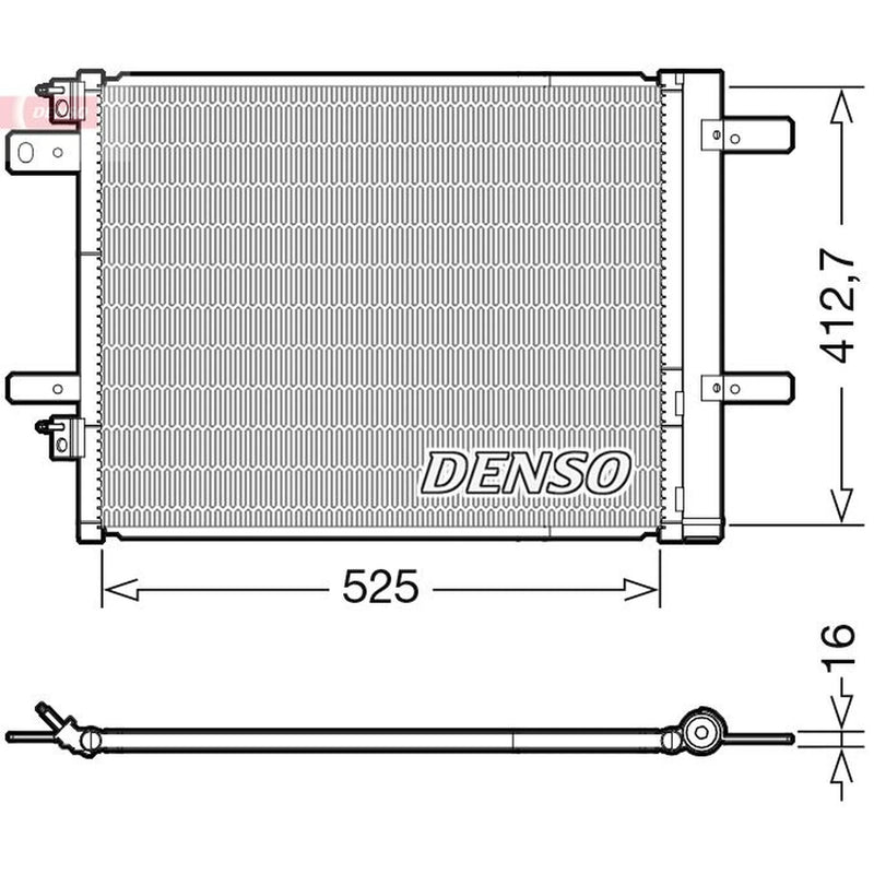 Denso Air Conditioning Condenser fits Citroën C4 Grand Picasso II 2013-2018