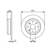 Bosch 2 x Solid Brake Discs fits Chevrolet Epica 2006-2011 2.0 2.5