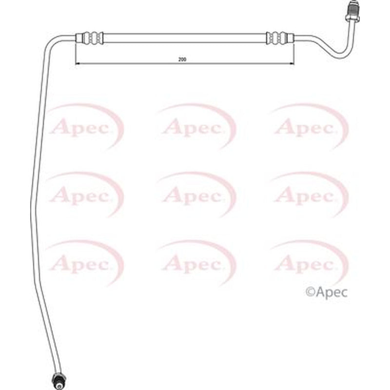 Apec Brake Hydraulic Hose Line Rear Right fits Renault Grand Scénic II 2004-2009