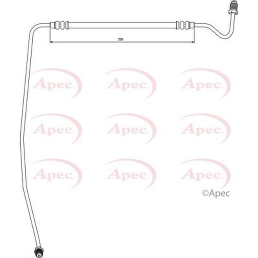 Apec Brake Hydraulic Hose Line Rear Right fits Renault Grand Scénic II 2004-2009