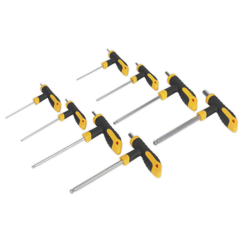 Sealey T-Handle Ball-End Hex Key Set 8pc S01069 Siegen by Sealey - Dynamic Drive