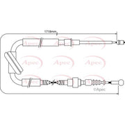 Apec Handbrake Cable Right Rear fits Audi A4 B6 2000-2004