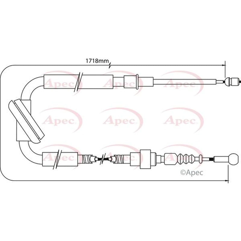 Apec Handbrake Cable Right Rear CAB1012