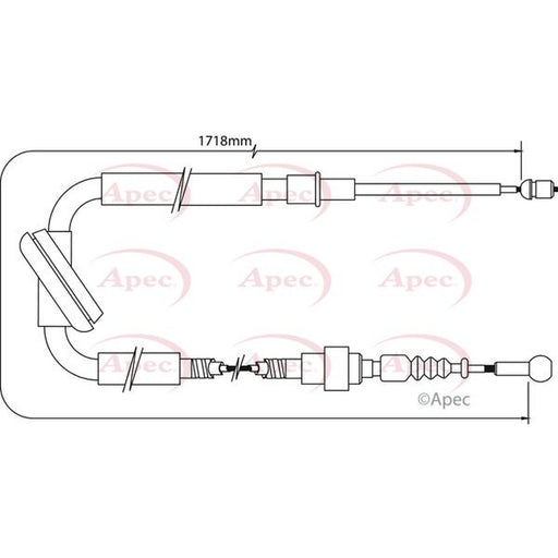 Apec Handbrake Cable Right Rear fits Audi A4 B6 2000-2004
