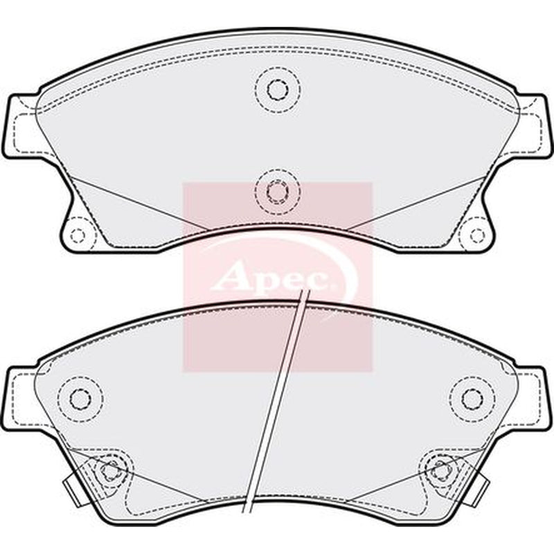 Apec Front Brake Pad Set fits Chevrolet Aveo 2011-2015 1.3 1.4 1.6