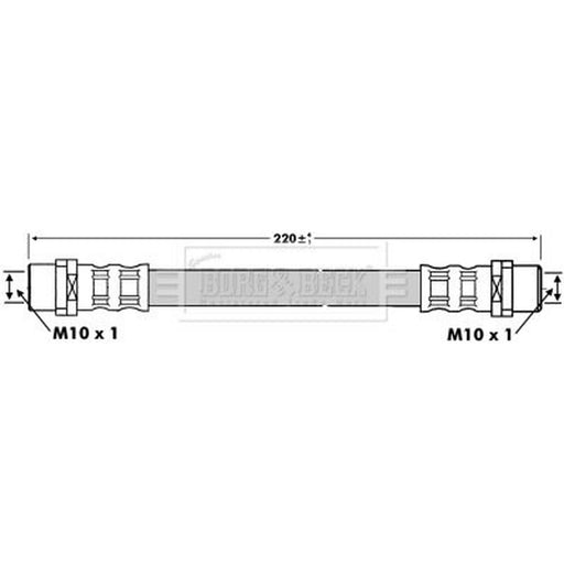 Borg & Beck Brake Hydraulic Hose Line Rear Right BBH6748