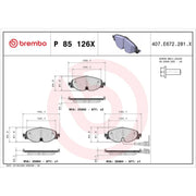 Brembo 4 x Front Brake Pad Set fits Audi A3 2012-2021 1.0 1.2 1.4 1.5 1.6 1.8