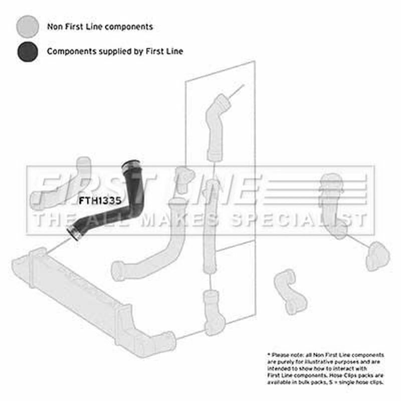 First Line Intercooler Turbo Charge Air Hose fits Mercedes-Benz E-Class