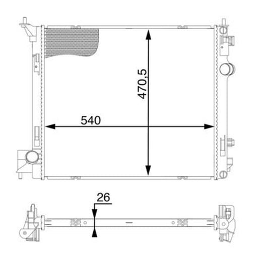 Mahle Engine Radiator fits Nissan Qashqai I 2007-2013 2.0
