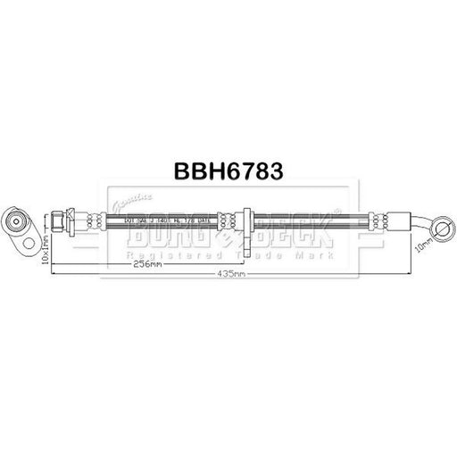 Borg & Beck Brake Hydraulic Hose Line Front Left BBH6783