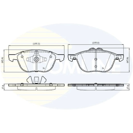 Comline Front Brake Discs & Pads fits Ford Kuga II 2013-2019 1.5 1.6