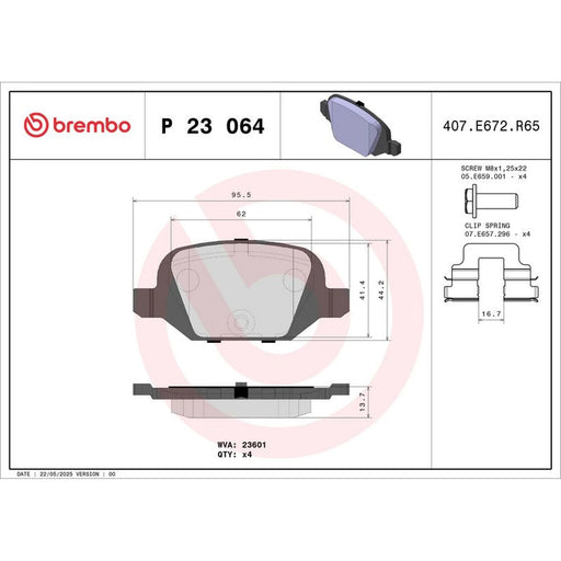 Brembo Front & Rear Pads fits Fiat Punto 1999-2012 1.8 1.9 188.738