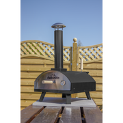 Dellonda Portable Wood-Fired 14" Pizza Oven and Smoking Oven Black/Stainless Steel Dellonda  - Dynamic Drive
