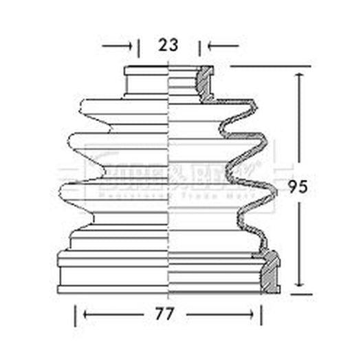 Borg & Beck Drive Shaft Bellow Kit transmission sided BCB2621