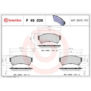 Brembo 4 x Front Brake Pad Set fits Mazda 6 2007-2013 1.8 2.0 2.2 2.5