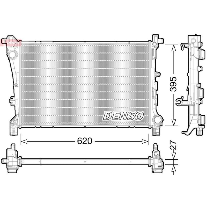 Denso Engine Radiator fits Fiat 500L 2012-2018 1.6