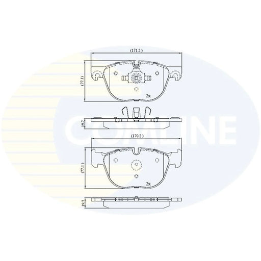 Comline 4 x Front Brake Pad Set fits BMW X4 2015-2018