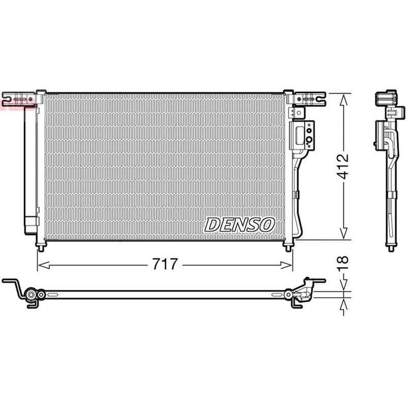 Denso Air Conditioning Condenser fits Hyundai Santa Fé II 2006-2012 2.2 2.7