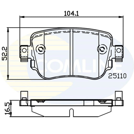 Comline 4 x Rear Brake Pad Set fits Audi A1 2014-2018 1.0 1.4 1.6 1.8