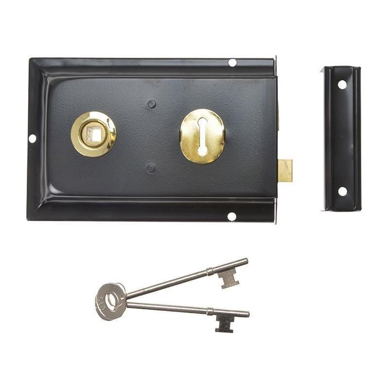 Yale Locks P334 Rim Lock Black Finish 156 x 104mm Visi Yale Locks - NN4 Online