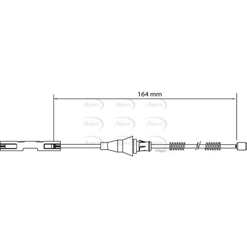 Apec Handbrake Cable Left Rear fits Ford Fiesta VI 2008-2018 1.25 1.4 1.6