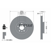 Textar 2 x Vented Front Brake Discs 92293205-x2