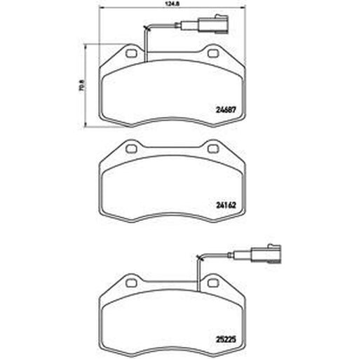 Brembo 4 x Front Brake Pad Set fits Abarth 500 / 595 / 695 2008 on 1.4