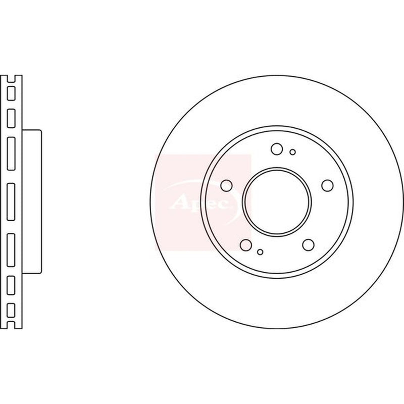 Apec 2 x Vented Brake Discs fits Hyundai Xg 1998-2005