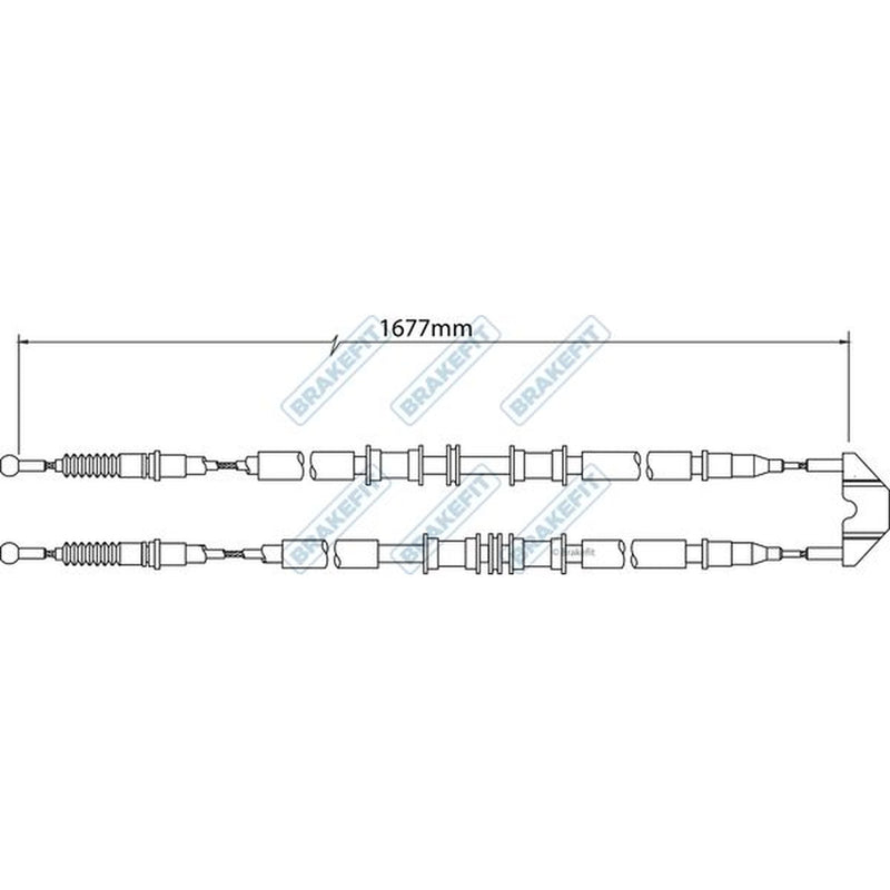 Apec Handbrake Cable Left Rear fits Opel Zafira A 1999-2005 1.6 1.8 2.0 2.2