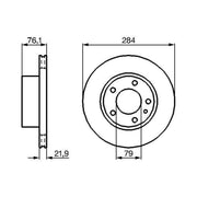 Bosch Front Brake Vented Discs & Pads fits BMW 5 1981-1987