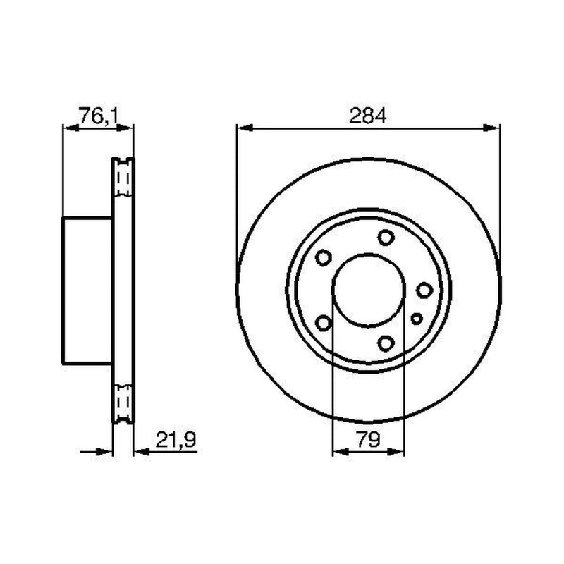 Bosch Front Brake Vented Discs & Pads fits BMW 5 1981-1987