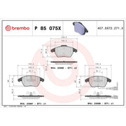 Brembo 4 x Front Brake Pad Set fits Audi A1 2010-2018 1.0 1.2 1.4 1.6 1.8 2.0