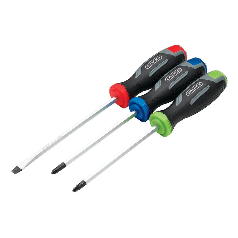 Draper Pound Thru Soft Grip Screwdriver Set (3 Piece) - 210/S1 - image 1