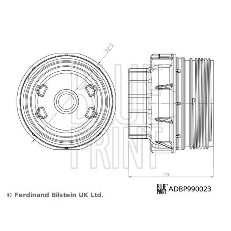 Blue Print Oil Filter Housing Cap fits Lexus Es 2012-2018
