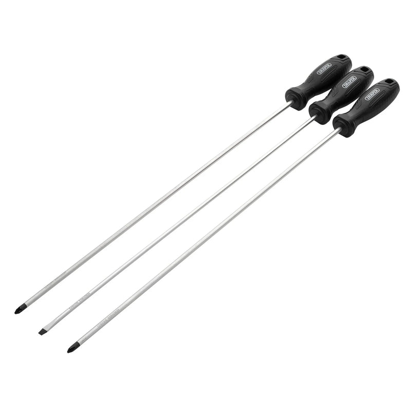 Draper Long Reach Hard Grip Screwdriver Set (3 Piece) - 220/S1 - image 1