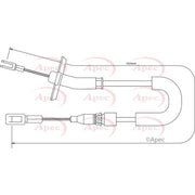 Apec Handbrake Cable Left Rear CAB1288