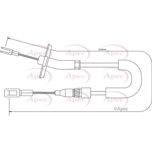 Apec Handbrake Cable Left Rear CAB1288