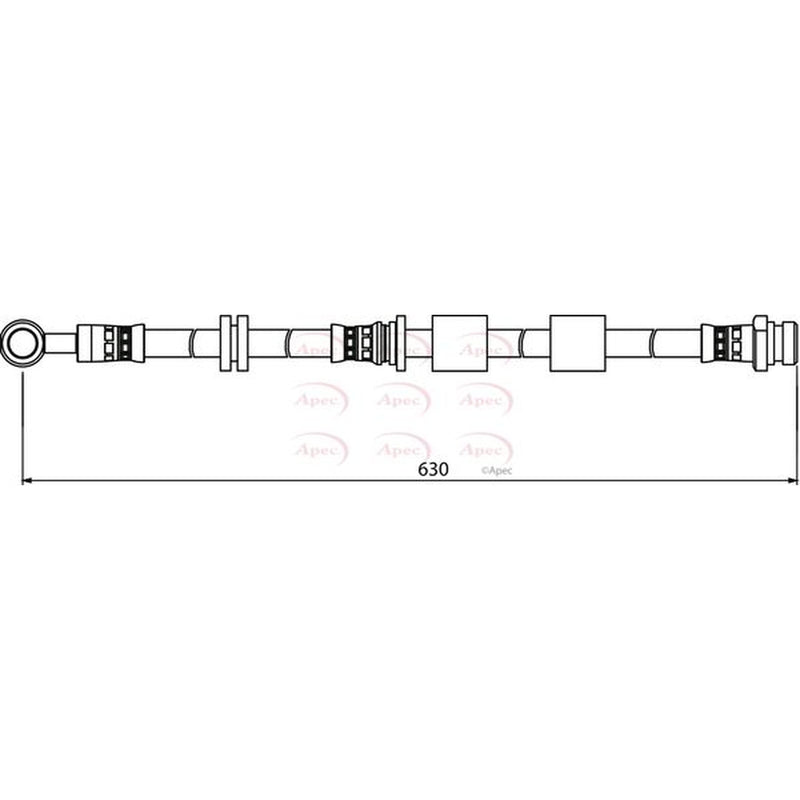 Apec Brake Hydraulic Hose Line Front Left fits Citroën C-Crosser 2007-2012