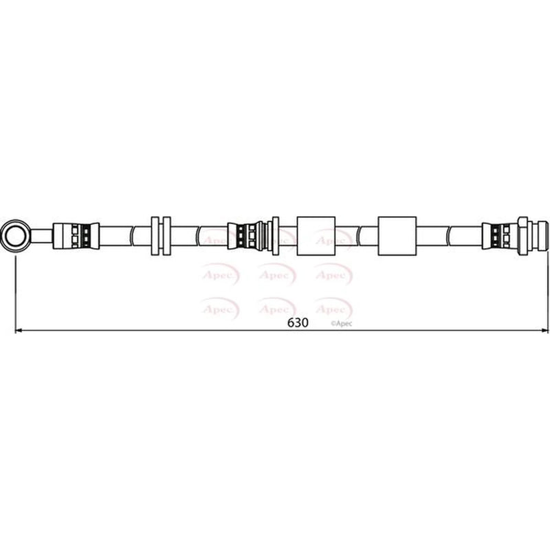Apec Brake Hydraulic Hose Line Front Left HOS3908