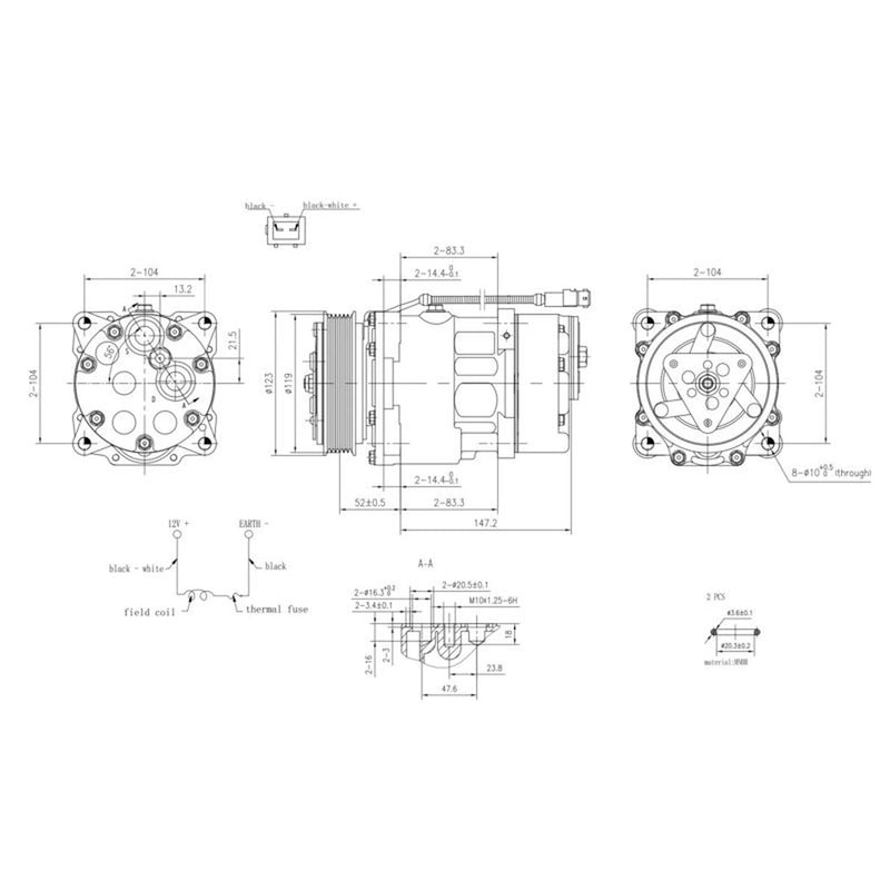 Hella Air Conditioning Compressor fits Citroën C5 I 2001-2004 2.2