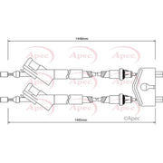 Apec Handbrake Cable Centre fits Ford Focus II 2004-2012 1.4 1.6 1.8 2.0 2.5