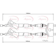 Apec Handbrake Cable Rear CAB1149
